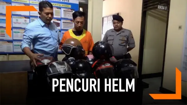 VIDEO: Ketagihan, Pemuda Curi 11 Helm dalam Sehari