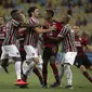 Flamengo bertemu Fluminense pada derby Rio de Janeiro di Taca Guanabara 2019. (AFP/Mauro Pimentel)