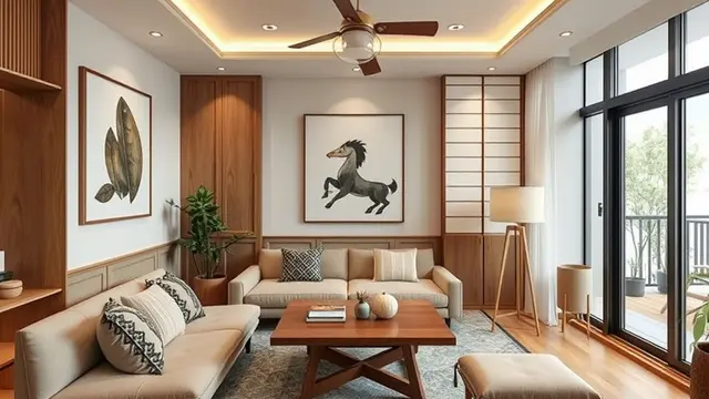 desain ruang tamu rumah pasutri muda (ilustrasi by qwen.ai)
