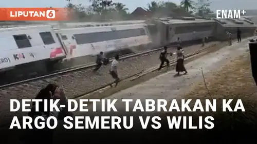 VIDEO: Mencekam! KA Argo Semeru Ditabrak Argo Wilis dalam Posisi Anjlok di Kulon Progo