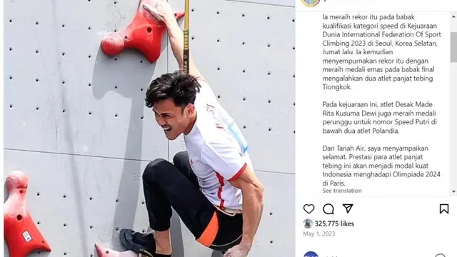 Raih Medali Emas Pertama Indonesia di Olimpiade Paris 2024, Veddriq Leonardo Pernah Disebut Jokowi Bakal Berprestasi di Olimpiade