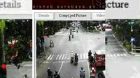 Dinas Perhubungan Kota Surabaya mengujicobakan kamera untuk memantau pelanggaran lalu lintas dalam penerapan e-Police dan tilang online. (Foto: Facebook/Dishub Surabaya)