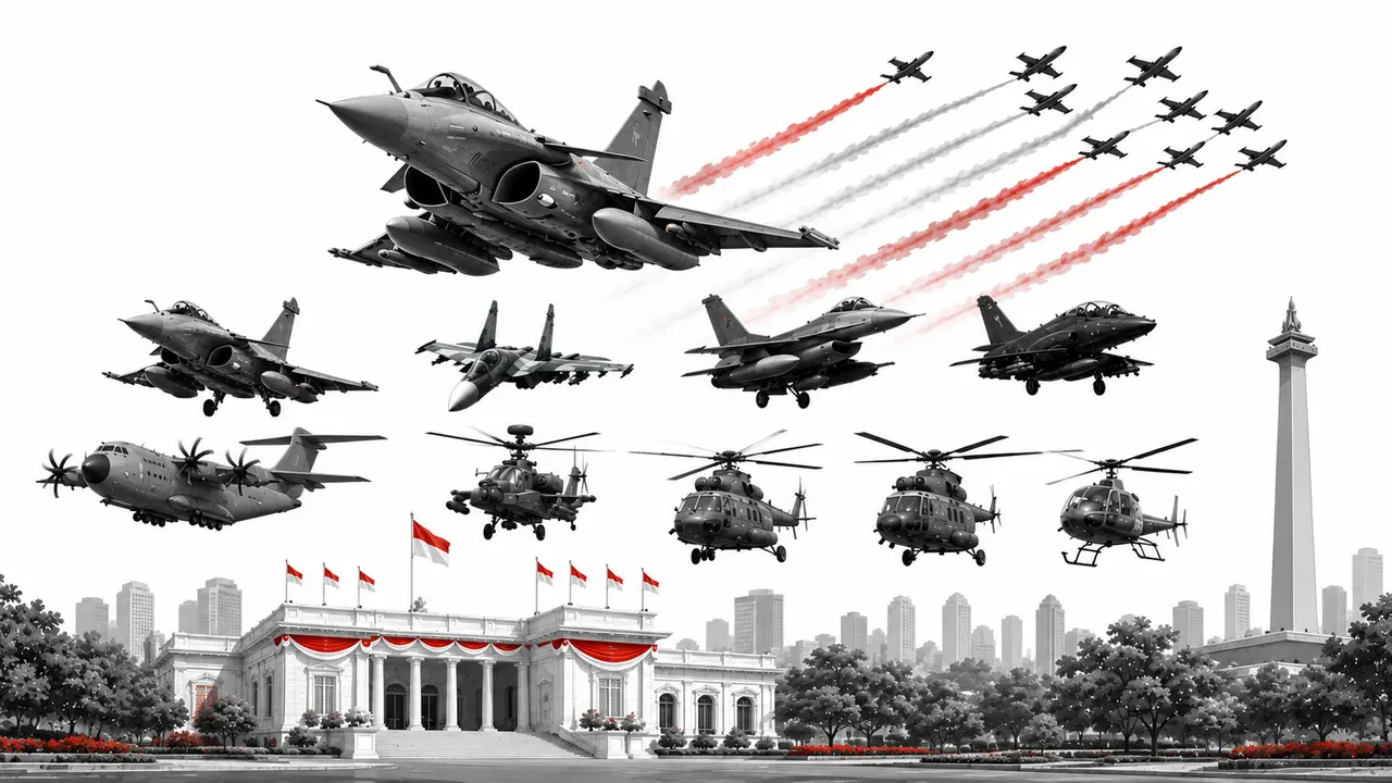 Infografis 81 Alutsista TNI Bakal Atraksi di Langit Istana.