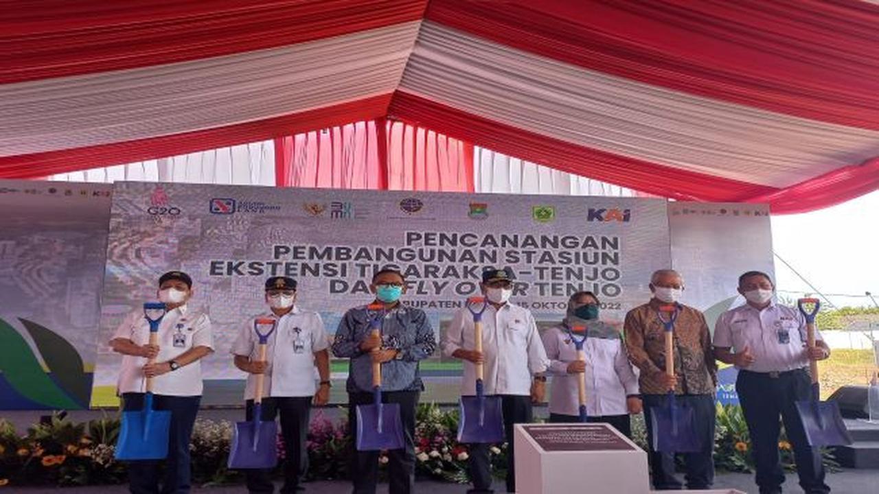 Pencanangan pembangunan stasiun ekstensi Tigaraksa-Tenjo, Sabtu (15/10/2022) (Foto: Liputan6.com/Elga N)