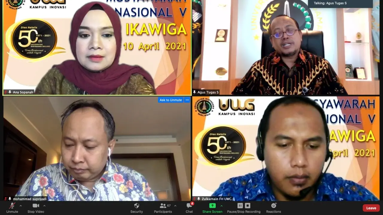 Mohammad Supriyadi terpilih sebagai ketua Ikatan Alumni Widyagama Malang (IKAWIGA) 2021-2026. (Istimewa)