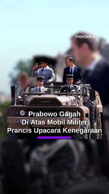 Prabowo Gagah Naik Mobil Taktis ACMAT, Cek Pasukan di Les Invalides Paris