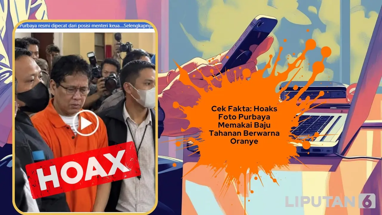 Cek fakta foto Purbaya memakai baju tahanan warna oranye