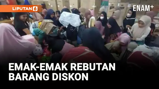 REBUTAN BARANG DISKON 80 PERSEN, EMAK-MAK DI POLMAN JATUH TERINJAK-INJAK