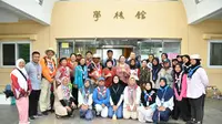 KBRI Seoul mengunjungi kontingen Indonesia untuk Jambore Pramuka Dunia ke-25 di lokasi penampungan Asrama Universitas Wonkwang jelang Topan Khanun. (Dok KBRI Seoul)