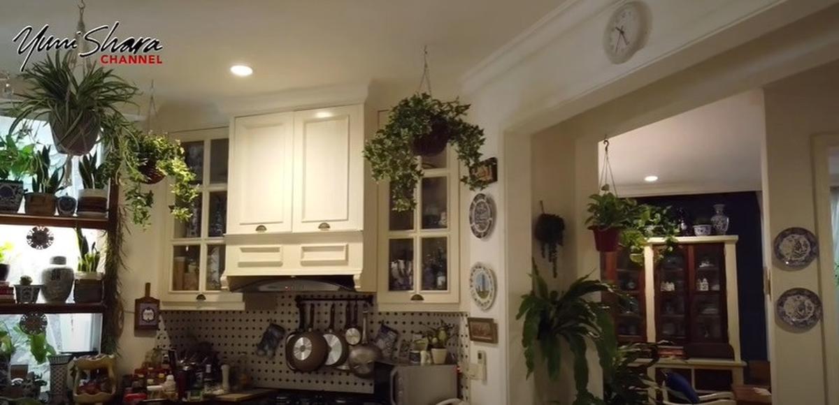 Bertema Jungle House, 8 Potret Dapur Yuni Shara yang Vintage dengan Banyak Tanaman dan Keramik
