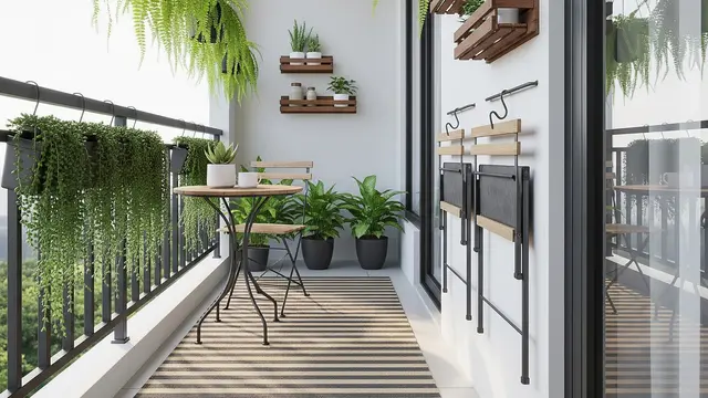 Desain Teras Balkon Bistro Style