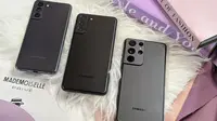 Samsung umumkan Galaxy S21, Galaxy S21 Plus, dan Galaxy S21 Ultra. (Liputan6.com/ Yuslianson)