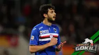 Video replay kala Andrea Ranocchia melakukan kecerobohan di lini belakang Sampdoria dan menguntungkan Palermo.