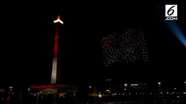 VIDEO: Aksi 300 Drone Mempercantik Countdown Asian Games 2018