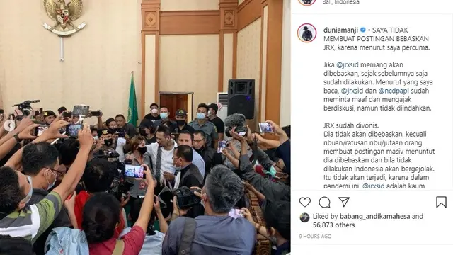 Jerinx SID - Anji (Foto: Instagram/@duniamanji)