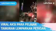Aksi tawuran antar pelajar semakin marak terjadi. Bahkan para siswa ini tak sungkan mempersenjatai diri dengan benda tajam hingga petasan. Seperti yang terjadi di wilayah perbatasan antar Kabupaten dan Kota Bekasi ini.