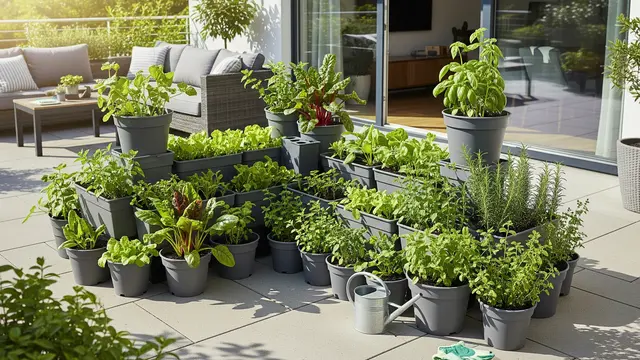 Kebun sayur di teras rumah (Image by Gemini AI)