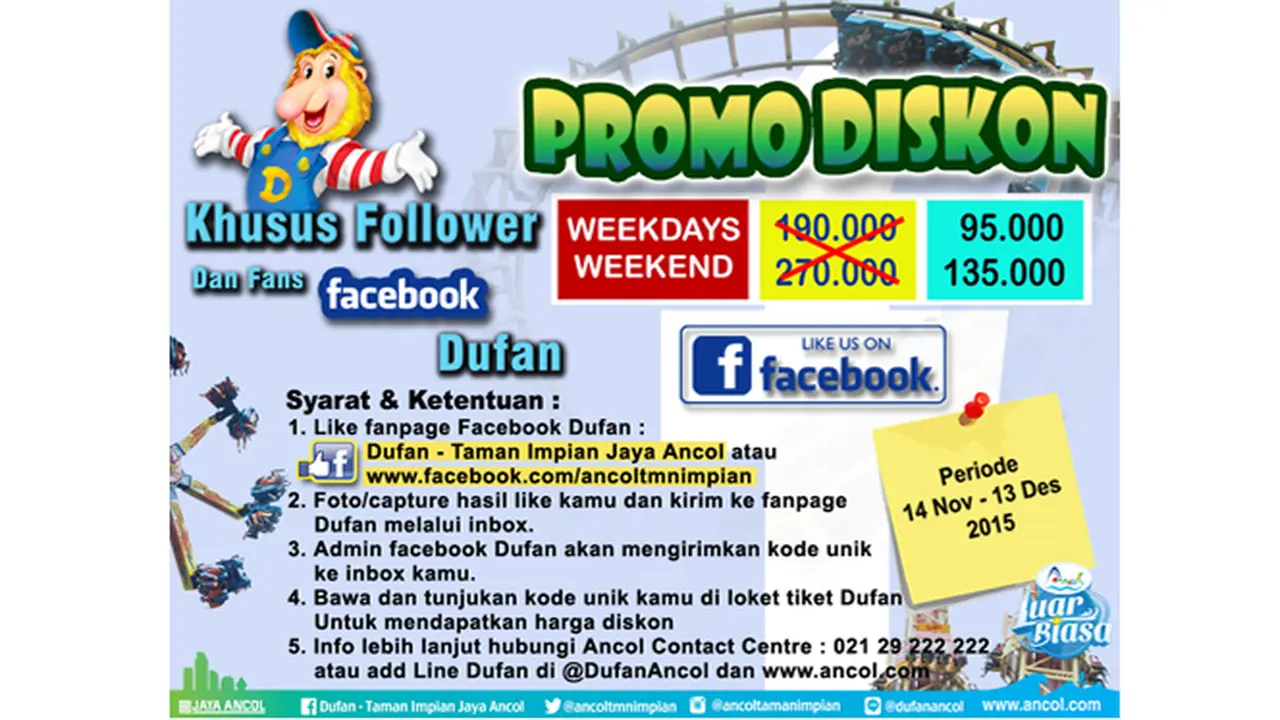 Asiknya Bayar Tiket Dufan Cuma Setengah Harga!