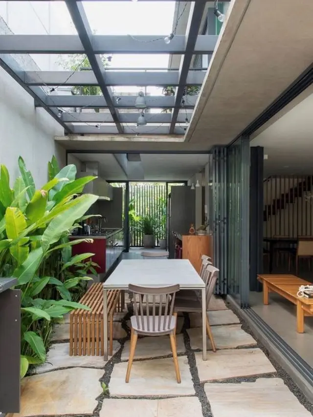 Ruang Makan Semi Outdoor Modern