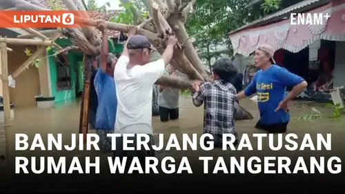VIDEO: Kali Cisadane Meluap, Ratusan Rumah di Teluknaga Terendam Banjir