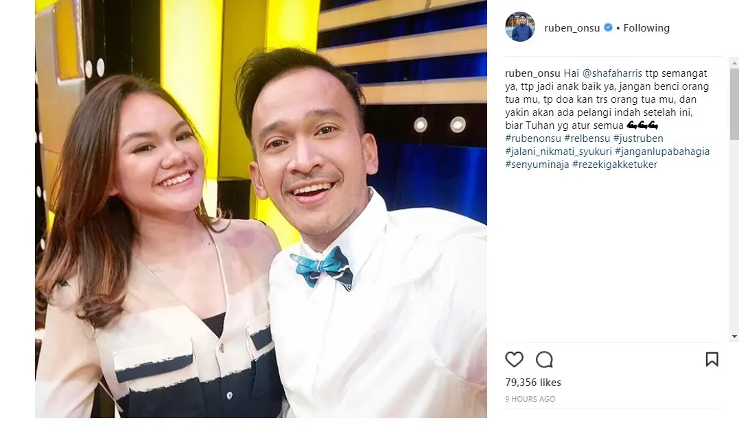 Ruben Onsu nasihati Shafa Harris (Foto: Instagram)