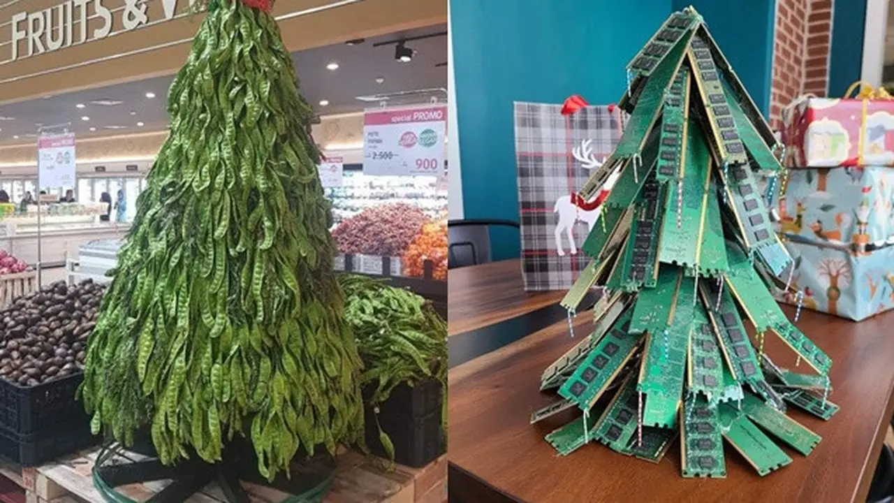 6 Pohon Natal Ini Dibuat Dari Barang Tak Terduga, Unik Banget