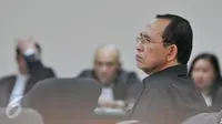 Suryadharma Ali (SDA) saat sidang lanjutan di Pengadilan Tipikor, Jakarta, Senin (14/9). JPU KPK menolak keberatan yang diajukan SDA pada eksepsi yang dibacakan pekan lalu terkait dugaan korupsi penyelenggaraan ibadah haji. (Liputan6.com/Andrian M Tunay)