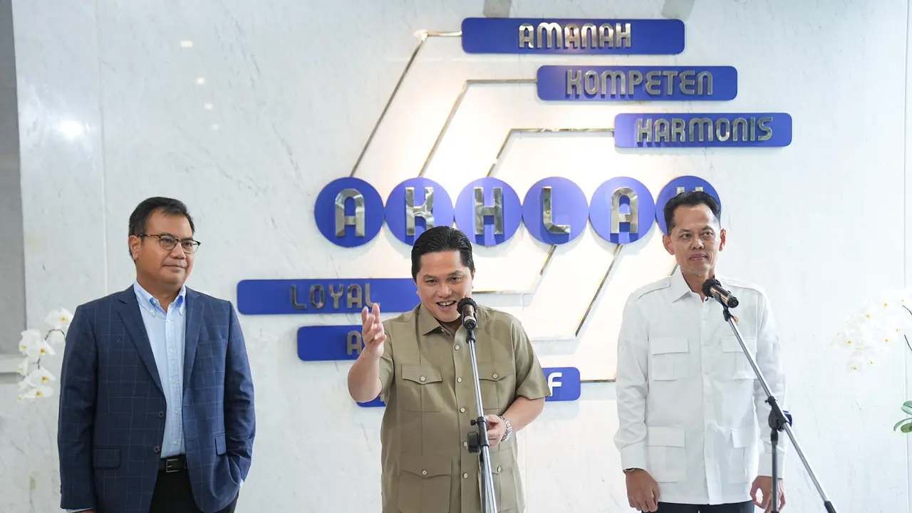 Menteri BUMN Erick Thohir bertemu Kepala Badan Pengendalian Pembangunan dan Investigasi Khusus, Aries Marsudiyanto.