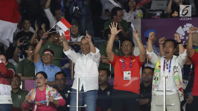 Presiden Jokowi Saksikan Final Bulutangkis Beregu Putra Asian Games 2018