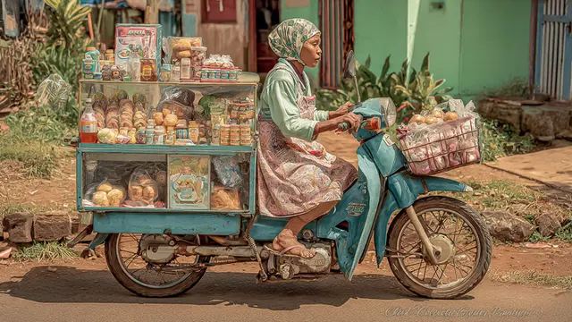Ilustrasi Berjualan Jajanan