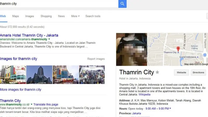 Netizen Heboh `Jangan Ketik Thamrin City di Google` 
