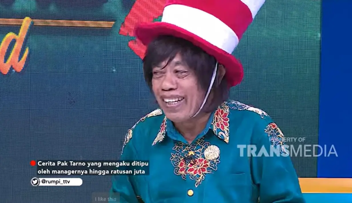 Kesuksesannya di industri hiburan pun membuat Pak Tarno kembali diakui oleh sang ibu. Pak Tarno tak kuasa menahan air mata menceritakan pertemuannya dengan sang ibu saat menjadi bintang tamu Rumpi. [Youtube/TRANS TV Official]