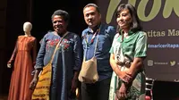 Eco Nusa gelar Mari Cerita (MaCe) Papua: Noken, Rajutan Identitas Masyarakat Papua di Cinema Hall, Pusat Perfilman H. Usmar Ismail, Kuningan, Jakarta Selatan, 31 Juli 2019. (Liputan6.com/Asnida Riani)