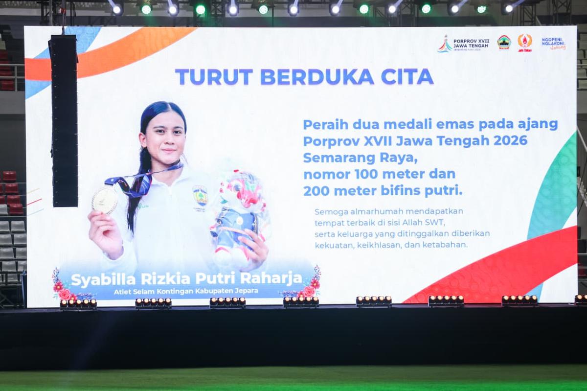 Ucapan duka cita terkait atlet selam jepara syabila rizkia meninggal dunia saat bertanding di porprov jateng. (merdeka.com/istimewa).