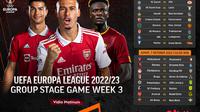 Jadwal dan Live Streaming Liga Europa 2022/2023 Matchday 3 di Vidio, 6&7 Oktober 2022. (Sumber : dok. vidio.com)