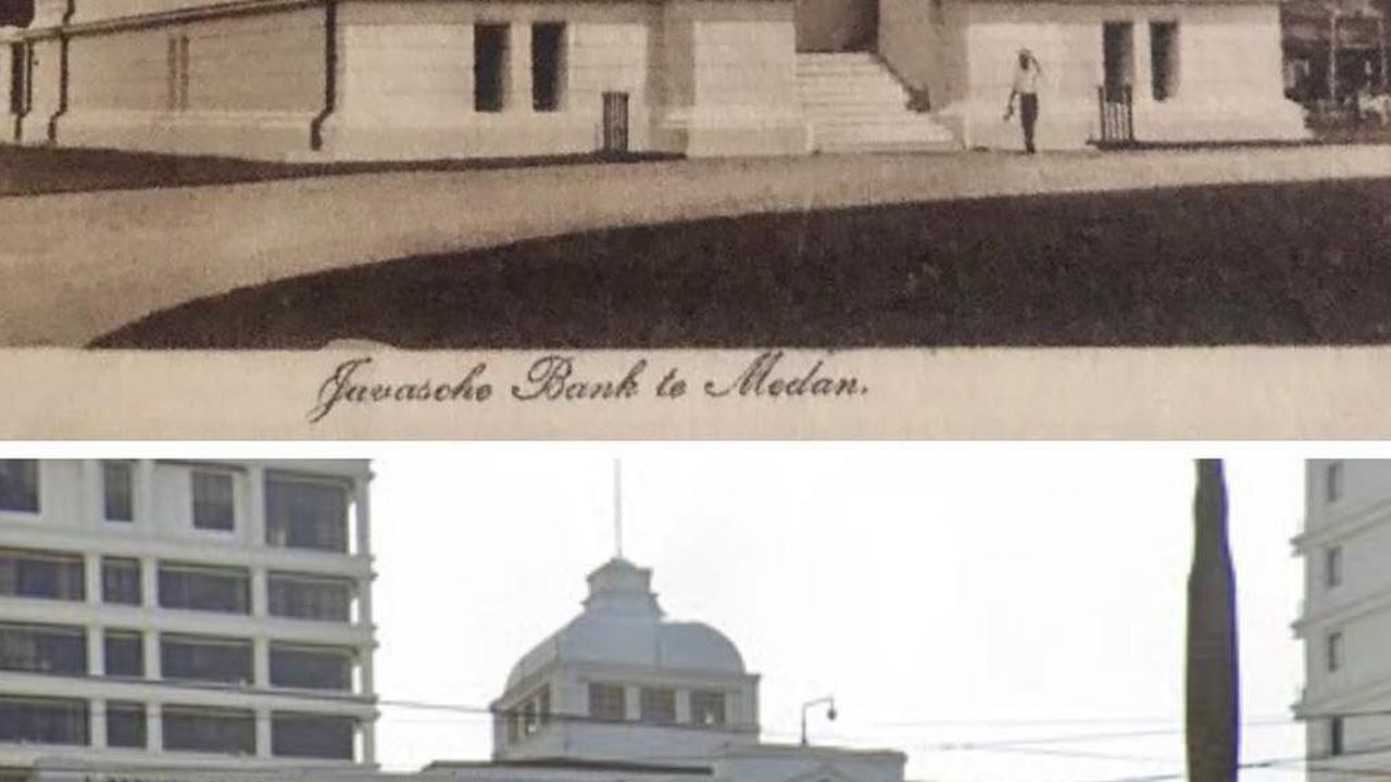 Foto terakhir ada gedung Bank Indonesia di Jalan Balai Kota. Dulu, tempat ini begitu bersejarah. Gaya arsitektur khas Eropa dengan pilar-pilar tinggi dan kokoh ini bangunannya terlihat klasik.
