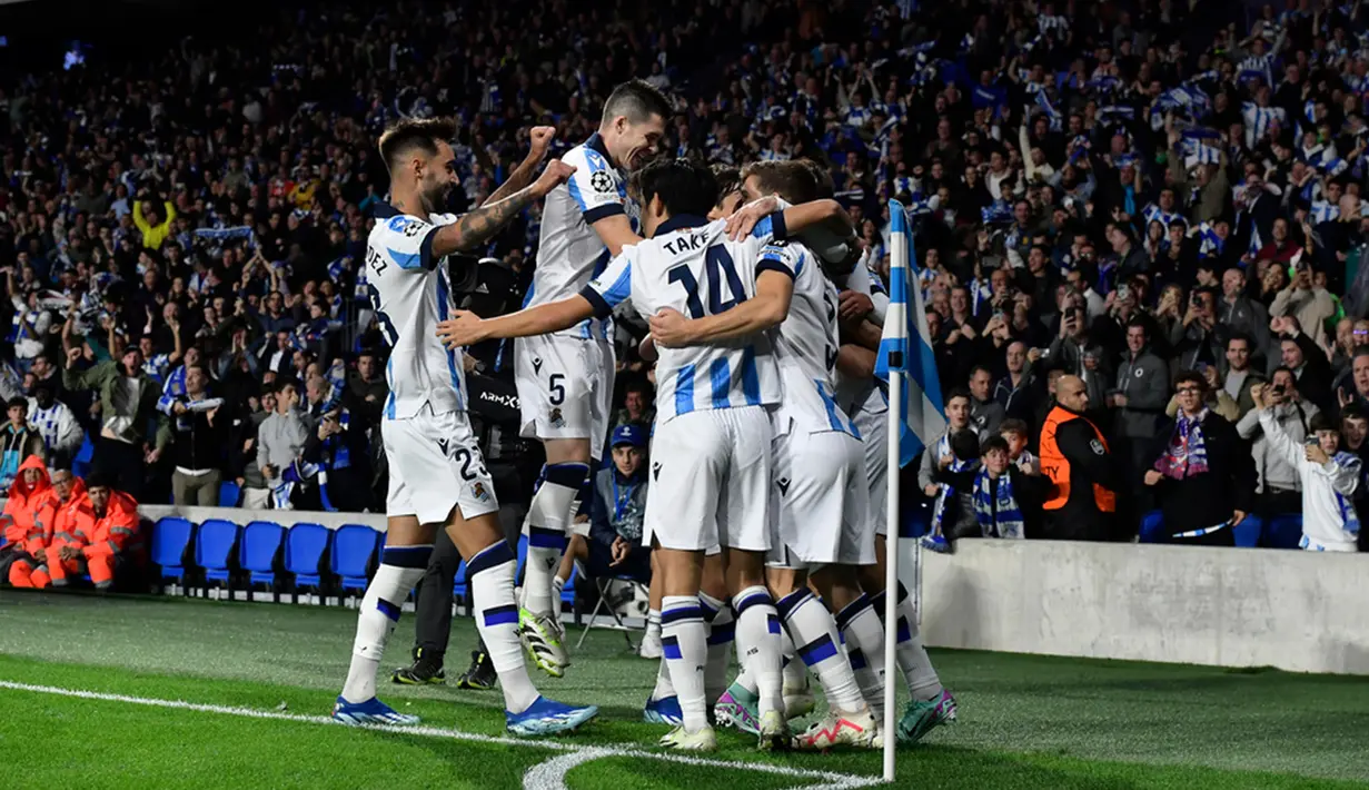 Laga berikutnya pada 30 November 2023, Real Sociedad akan menjamu Salzbourg, sedangkan Inter Milan akan tandang ke markas Benfica. (AP Photo/Alvaro Barrientos)
