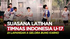 Berita video suasana latihan Timnas Indonesia U-17 di lapangan A GBK, Sabtu (15/7/2023) pagi WIB.