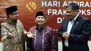 Salim Segaf Al-Jufri, Jazuli Juwaini dan Fahri Hamzah saat menghadiri Launching Hari Aspirasi F-PKS, Jakarta, Selasa (17/11/2015). Hari Aspirasi Rakyat ini dalam rangka menjalankan amanah wakil rakyat yang berasal dari PKS. (Liputan6.com/Johan Tallo)