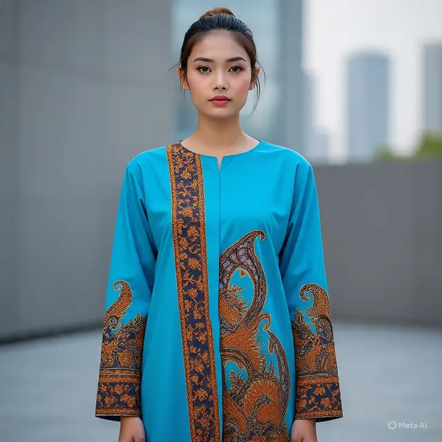 Tunik Batik Lengan Panjang Wanita