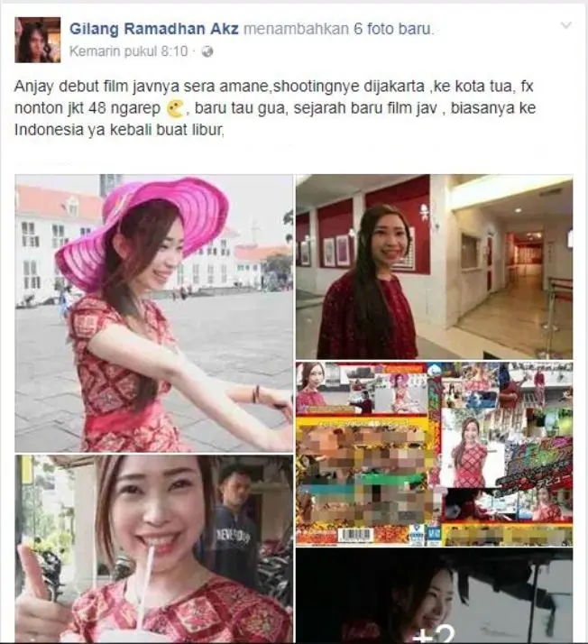 Pemilik akun Facebook Gilang Ramadhan Akz yang membagikan foto-foto Sera Amane. (Facebook)