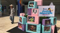 Zona Museum di Istora Senayan saat Indonesia Open 2019, memperlihatkan atlet-atlet yang pernah menjuarai Indonesia Open sepanjang sejarah. (Bola.com/Benediktus Gerendo Pradigdo)