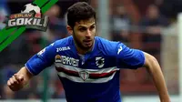 Video replay tendangan Andrea Ranocchia yang mengenai wajah pemain Sassuolo hingga hidungnya berlumuran darah