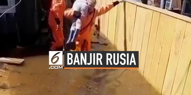 VIDEO: Banjir Besar di Rusia Tewaskan 5 Warga