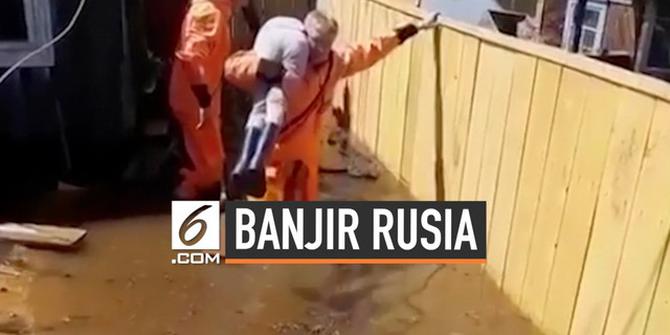 VIDEO: Banjir Besar di Rusia Tewaskan 5 Warga