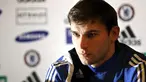 Chelsea's latest signing Branislav Ivanovic is introduced to the press at the club's training facility in Cobham, south-west of London, 25 January 2008. AFP PHOTO/ADRIAN DENNIS
