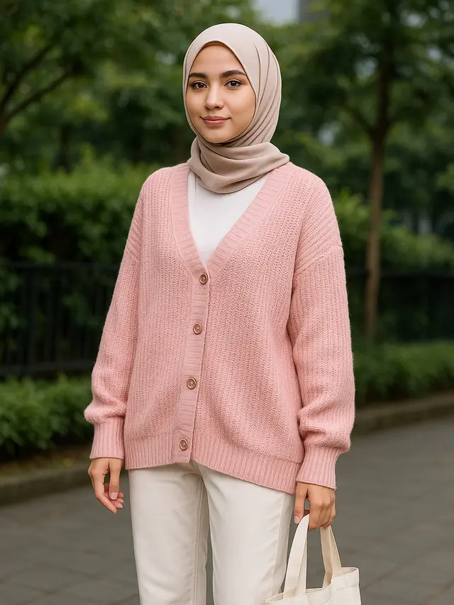 7 Model Cardigan Rajut Warna Pink yang Cocok untuk Wanita yang Ingin Tampil Aesthetic, Manis dan Stylish Sepanjang Hari