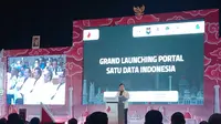Menteri PPN/Kepala Bappenas Suharso Monoarfa dalam Grand Launching Portal Satu Data Indonesia di The Westin Jakarta, Jumat (23/12/2022). Di acara ini Suharso menyoroti polemik data beras.