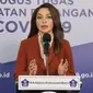 Tim Komunikasi Publik Gugus Tugas Nasional Reisa Broto Asmoro mengatakan IDAI sebut tantangan imunisasi masa pandemi COVID-19 saat konferensi pers secara virtual di Graha BNPB, Jakarta, Selasa (30/6/2020). (Dok Badan Nasional Penanggulangan Bencana/BNPB)