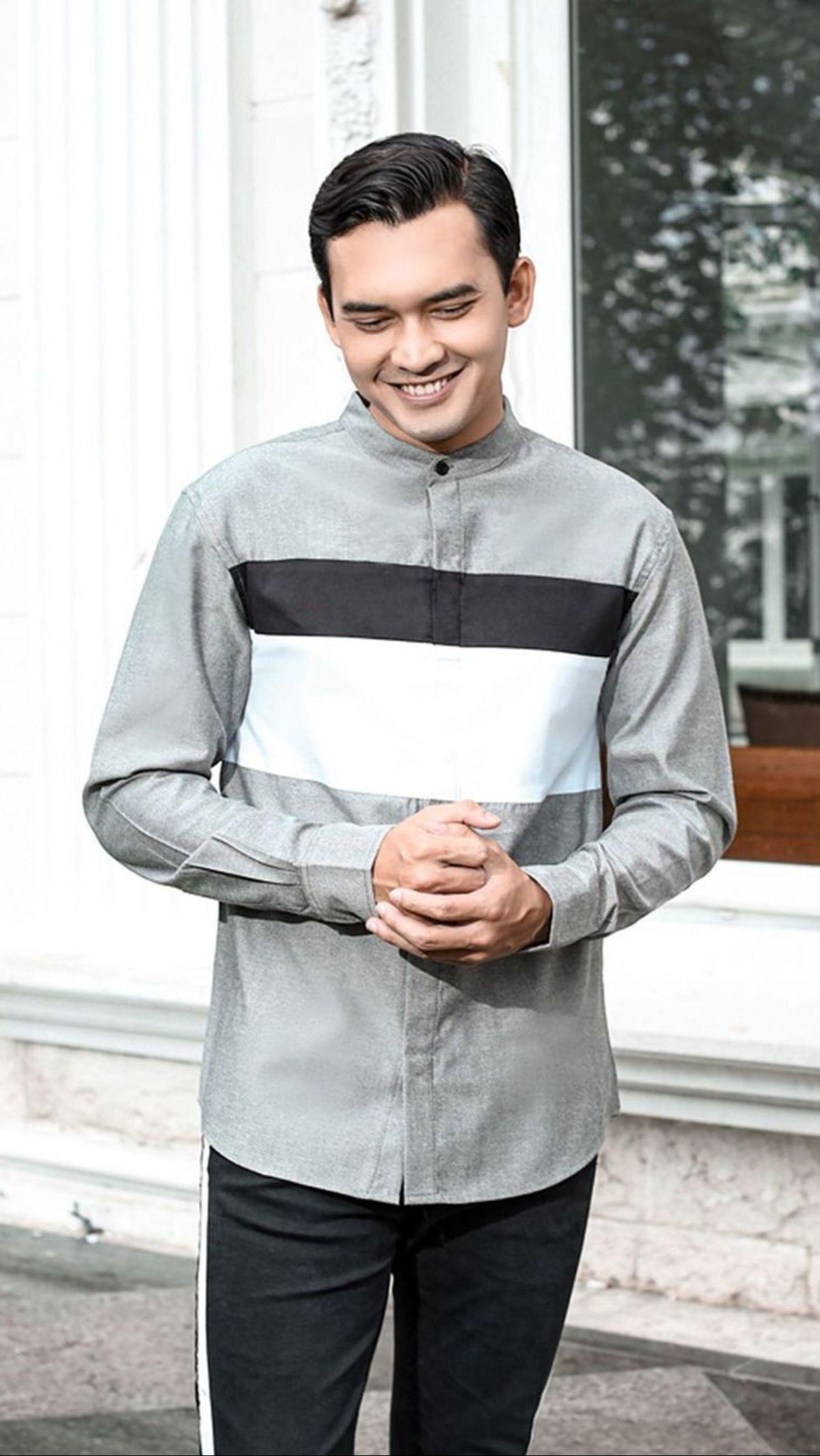 2. Kemeja Pria Lengan Panjang Kerah Shanghai Polos<br>